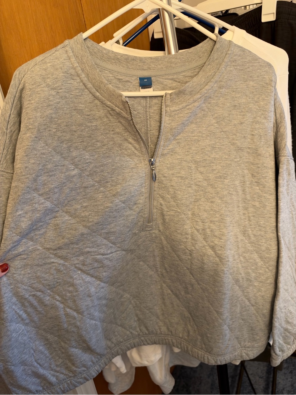 Women's Gray Half-Zip Pullover Sweater